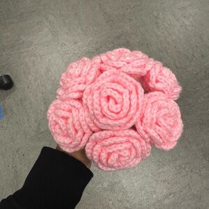Pink Crochet Roses